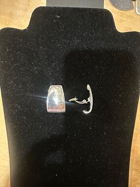 Sterling Silver Wide Dome Clip-On Earrings - Silver